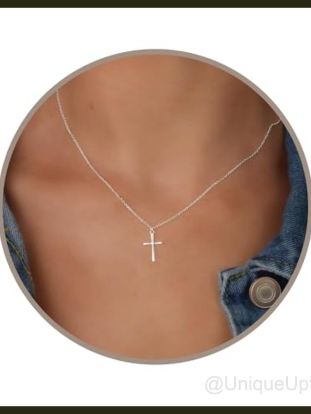 Dainty Minimalist Silver Plated Stainless Steel Cross Pendant Necklace